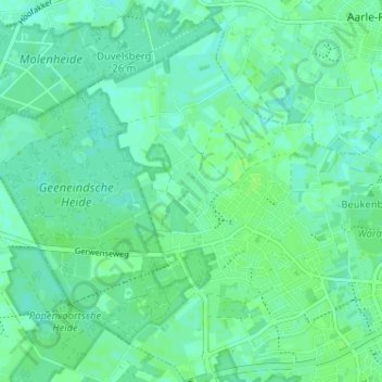 Mappa topografica Geeneind, altitudine, rilievo