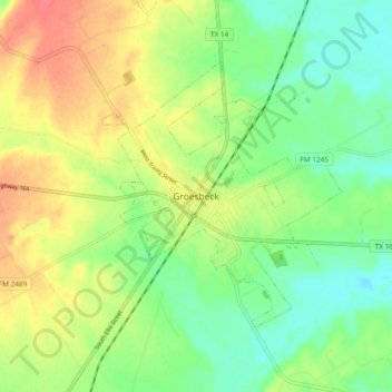 Mappa topografica Groesbeck, altitudine, rilievo