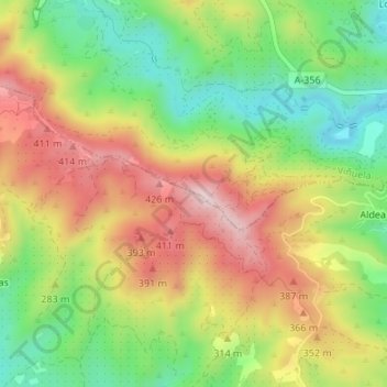 Mappa topografica Torre de la Atalaya, altitudine, rilievo