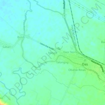 Mappa topografica Mayao, altitudine, rilievo