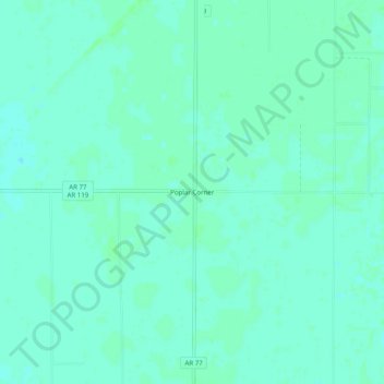Mappa topografica Poplar Corner, altitudine, rilievo