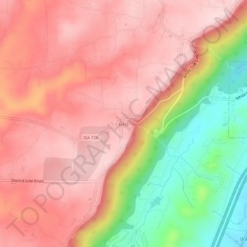 Mappa topografica Gass, altitudine, rilievo