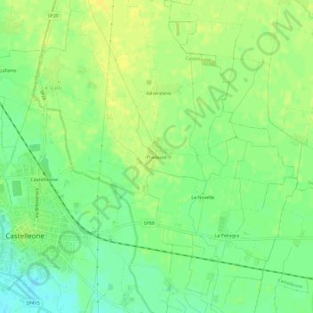 Mappa topografica Pradazzo, altitudine, rilievo