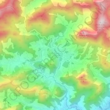 Mappa topografica São Pedro da Serra, altitudine, rilievo