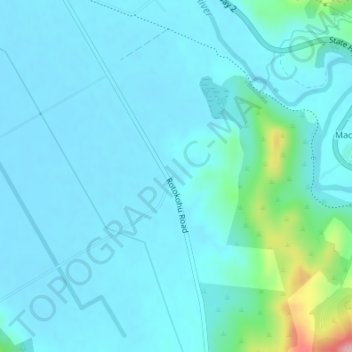 Mappa topografica Te Moananui, altitudine, rilievo