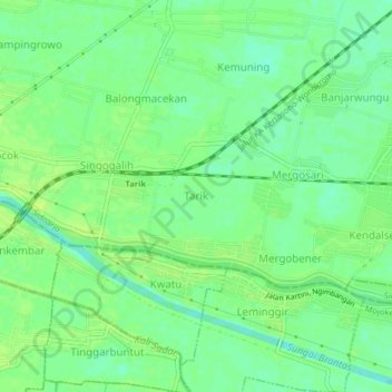 Mappa topografica Tarik, altitudine, rilievo