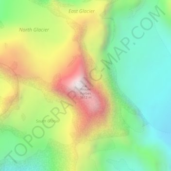 Mappa topografica Mount Forbes, altitudine, rilievo