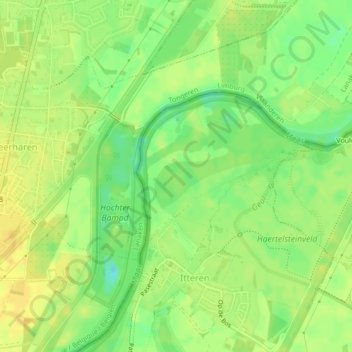 Mappa topografica Op de Weerd, altitudine, rilievo