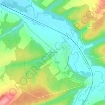 Mappa topografica La Belle Idée, altitudine, rilievo