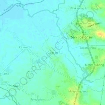 Mappa topografica Calasag, altitudine, rilievo