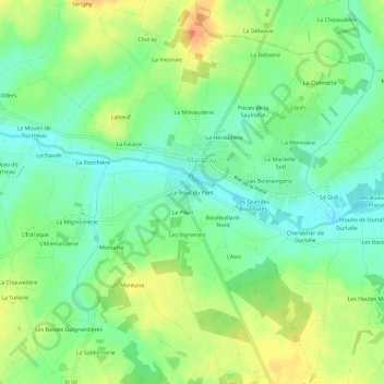 Mappa topografica Le Bout du Pont, altitudine, rilievo