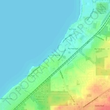 Mappa topografica Athol Springs, altitudine, rilievo