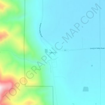 Mappa topografica Lake City, altitudine, rilievo