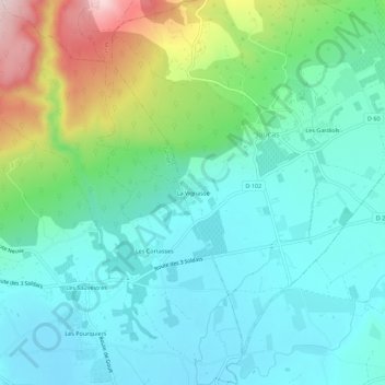 Mappa topografica La Vignasse, altitudine, rilievo