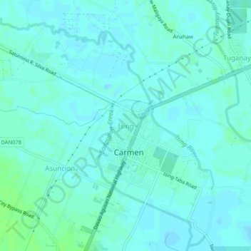 Mappa topografica Ising, altitudine, rilievo