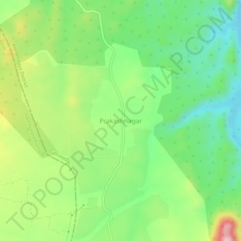 Mappa topografica Prakashnagar, altitudine, rilievo