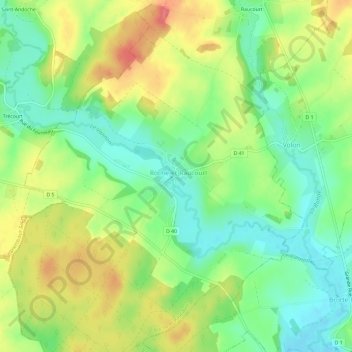 Mappa topografica Roche, altitudine, rilievo