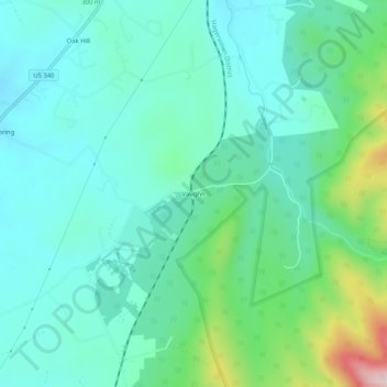 Mappa topografica Vaughn, altitudine, rilievo