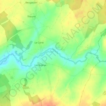 Mappa topografica La Planche, altitudine, rilievo