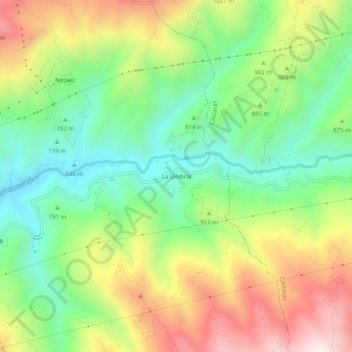 Mappa topografica La Umbría, altitudine, rilievo