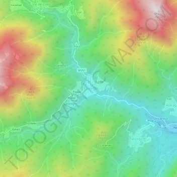 Mappa topografica Dont, altitudine, rilievo