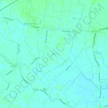 Mappa topografica Oni, altitudine, rilievo