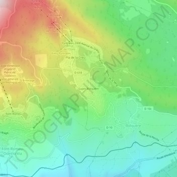 Mappa topografica Super Bolquère, altitudine, rilievo