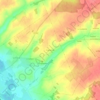 Mappa topografica Chambrisse, altitudine, rilievo