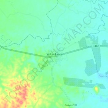 Mappa topografica Isidro Ayora, altitudine, rilievo