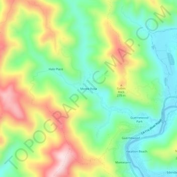 Mappa topografica Monte Rosa, altitudine, rilievo