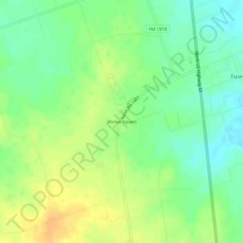 Mappa topografica Winter Haven, altitudine, rilievo