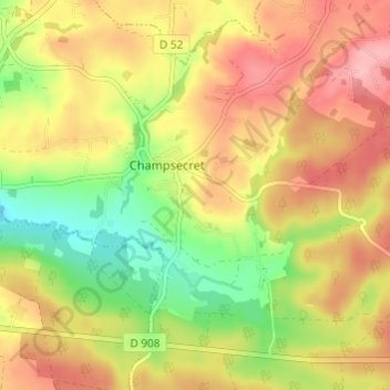 Mappa topografica La Renardière, altitudine, rilievo