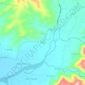 Mappa topografica Pias, altitudine, rilievo