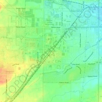 Mappa topografica Dominion, altitudine, rilievo