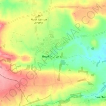 Mappa topografica Down End, altitudine, rilievo