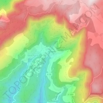 Mappa topografica Les Salces, altitudine, rilievo