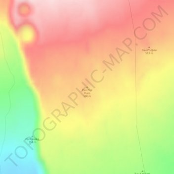 Mappa topografica Puu Poo Pueo, altitudine, rilievo