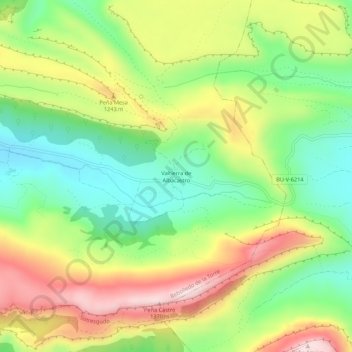 Mappa topografica Valtierra de Albacastro, altitudine, rilievo