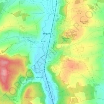 Mappa topografica Klengen, altitudine, rilievo