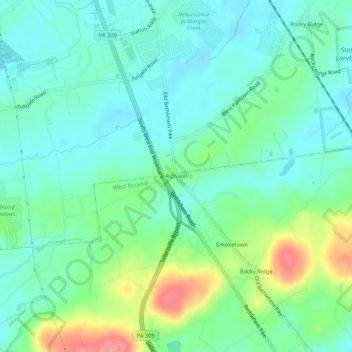 Mappa topografica Rich Hill, altitudine, rilievo