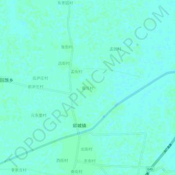 Mappa topografica 霍庄村, altitudine, rilievo