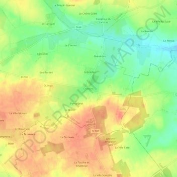 Mappa topografica Chablais, altitudine, rilievo