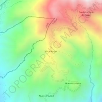 Mappa topografica Vista Alegre, altitudine, rilievo