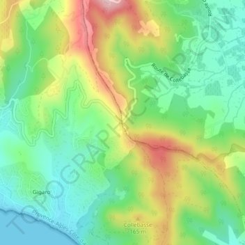 Mappa topografica Col de Collebasse, altitudine, rilievo