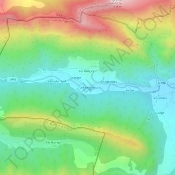 Mappa topografica Le Passavour, altitudine, rilievo