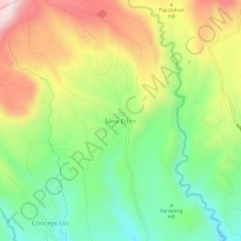 Mappa topografica New Eden, altitudine, rilievo