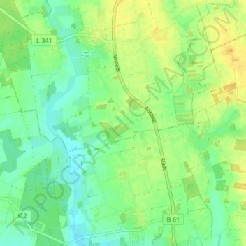 Mappa topografica Bokel, altitudine, rilievo