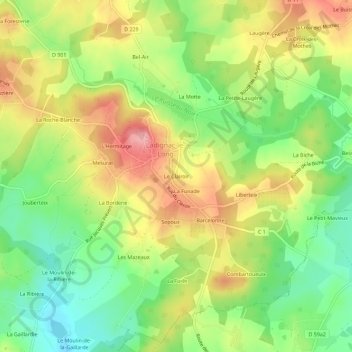 Mappa topografica Le Clairoir, altitudine, rilievo
