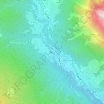 Mappa topografica Villanova, altitudine, rilievo