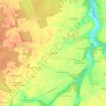 Mappa topografica Les Trizaies, altitudine, rilievo